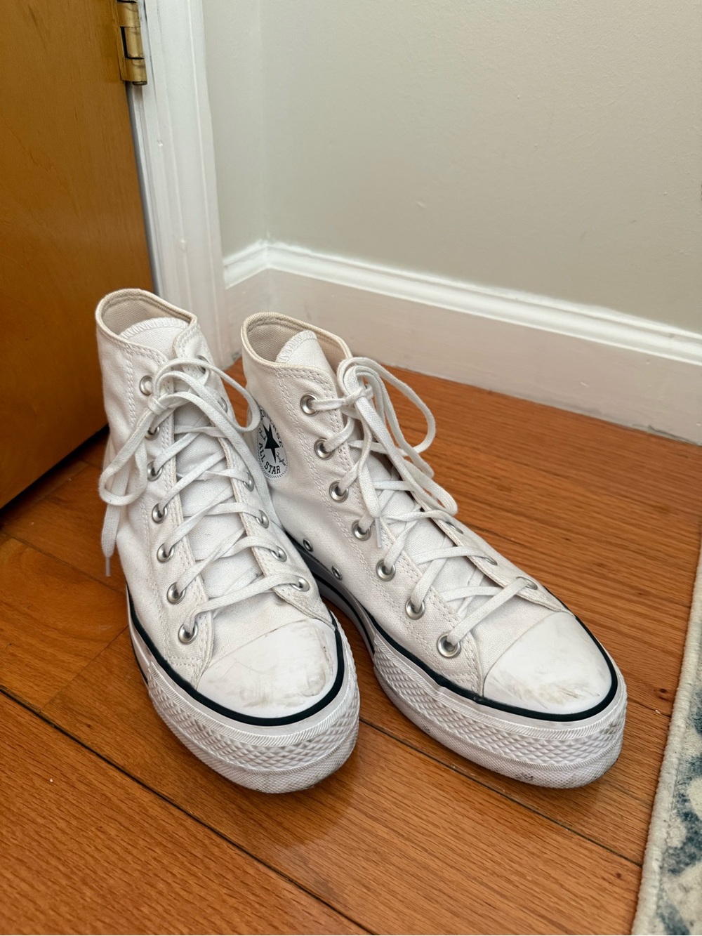 High-Top White Platform Converse Sneakers